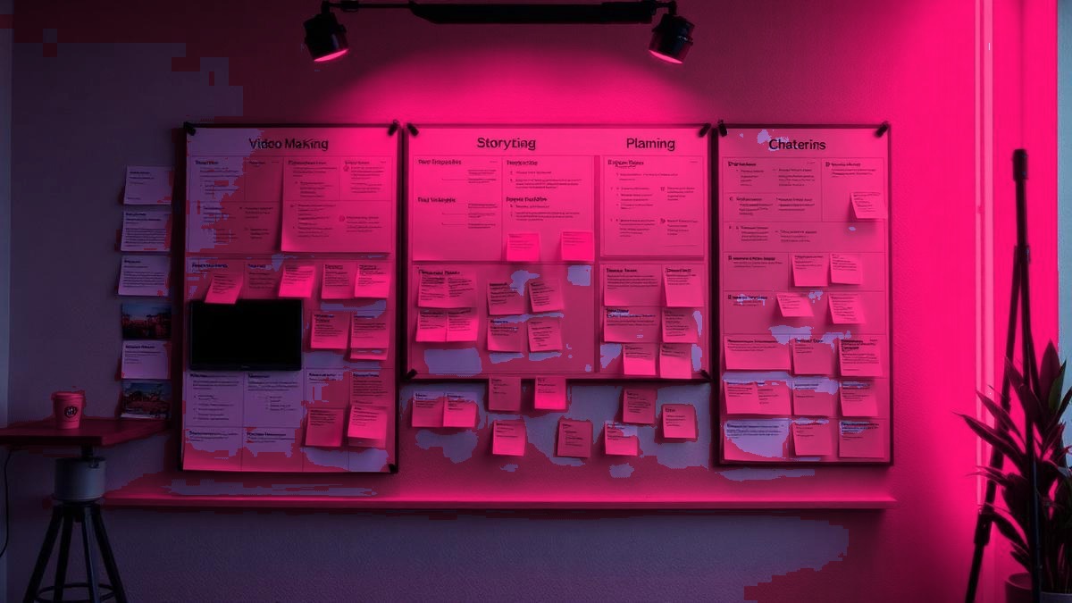 Video production team reviewing vertical and long-form content for a 2027 marketing plan